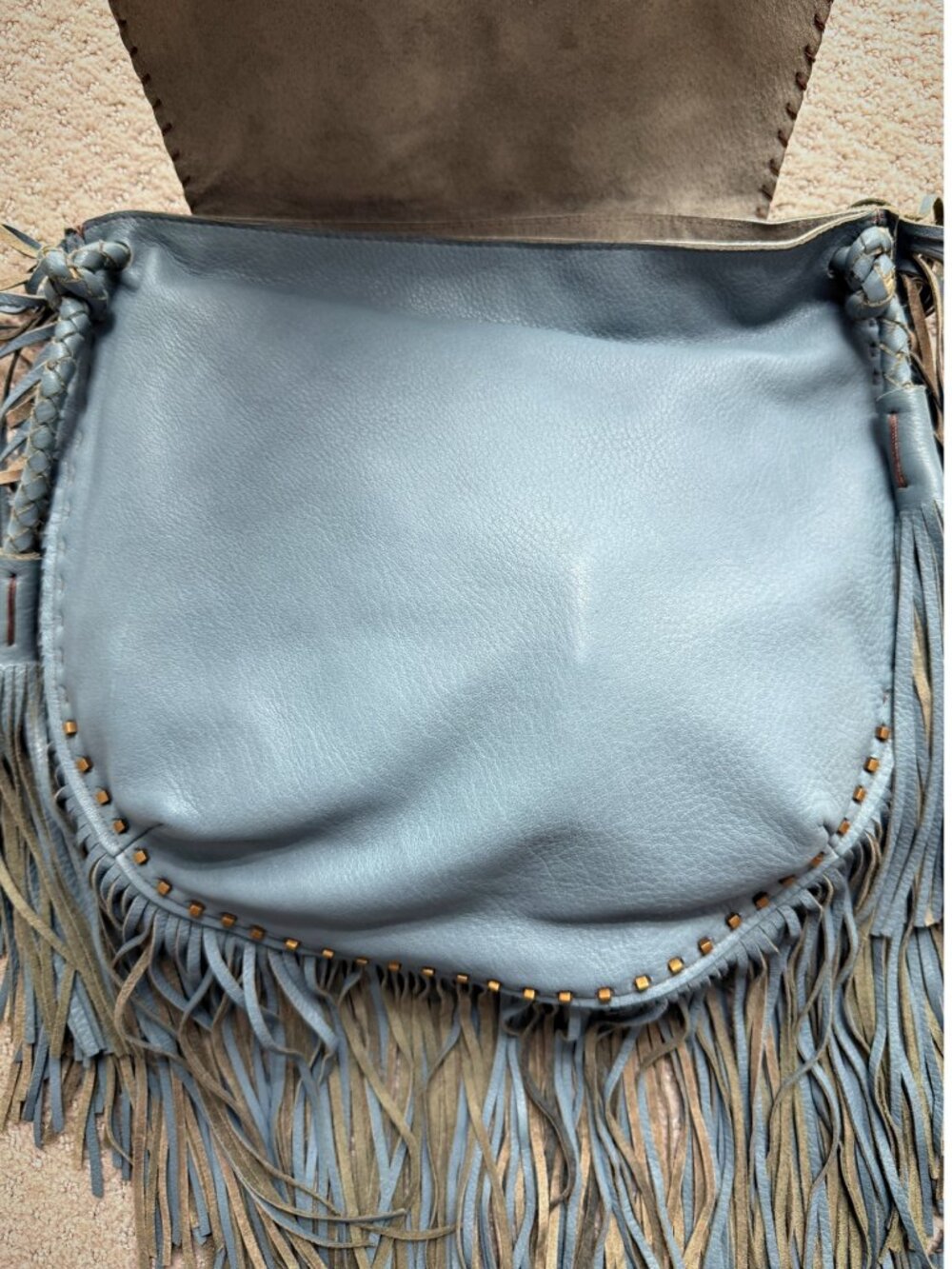 T. GREMILLION BLUE Leather fringe bag - Picture 3 of 9